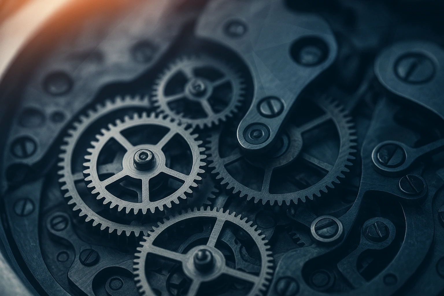 Feinmechanische Bauteile eines Uhrwerks