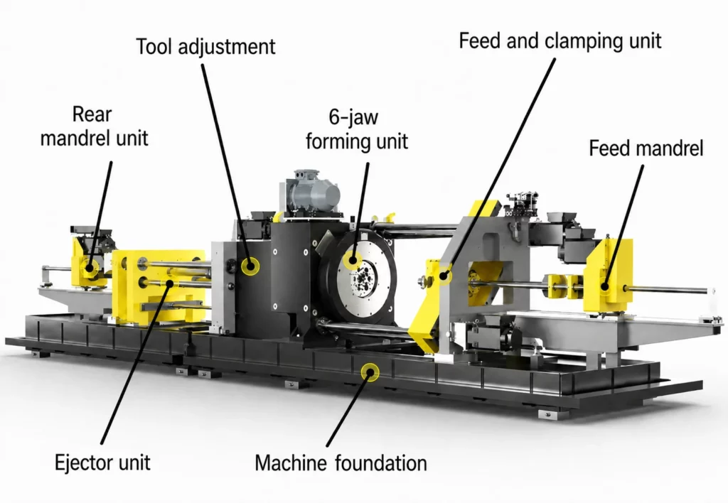 3D Rendering of the new machine concept for rotor shafts